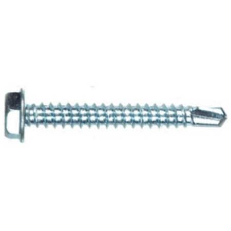 Hillman Self-Drilling Screw, #8-18 x 1/2 in, Zinc Plated Steel Flange Hex Head External Hex Drive 747003
